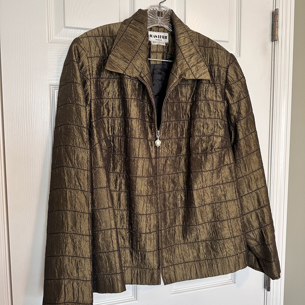 Jan Leslie Metallic Olive Jacket